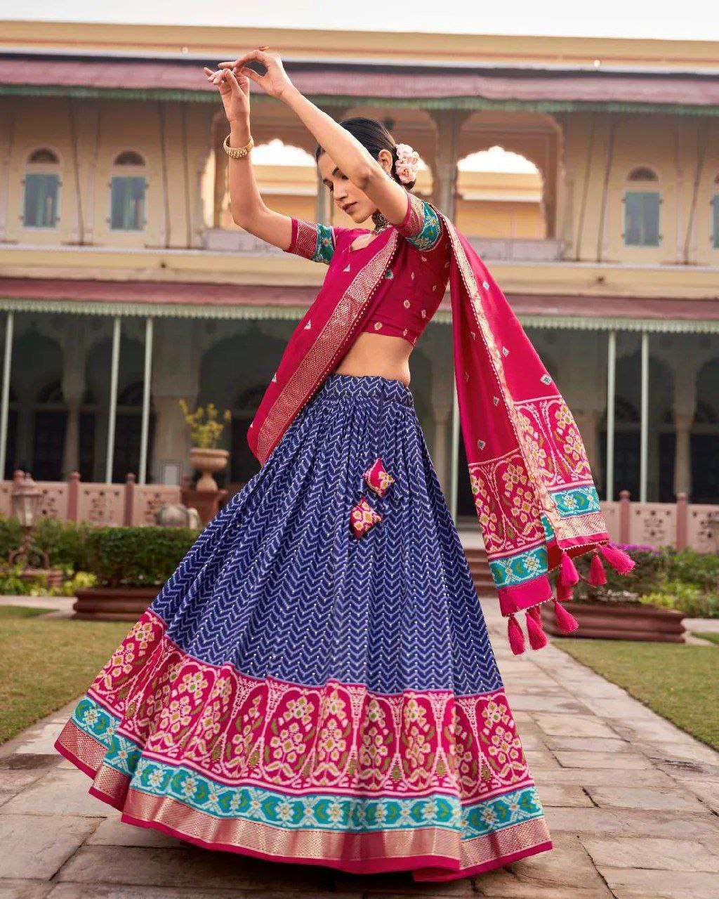 Women's Traditional Printed Lehenga Choli Set with Embroidered Dupatta ? Festive Wear